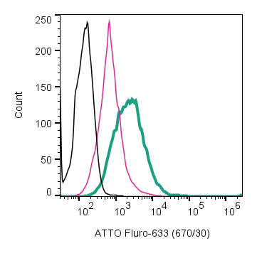 Cell surface detection of TrkA by indirect flow cytometry in live intact human KU812 basophilic leukemia cell line: